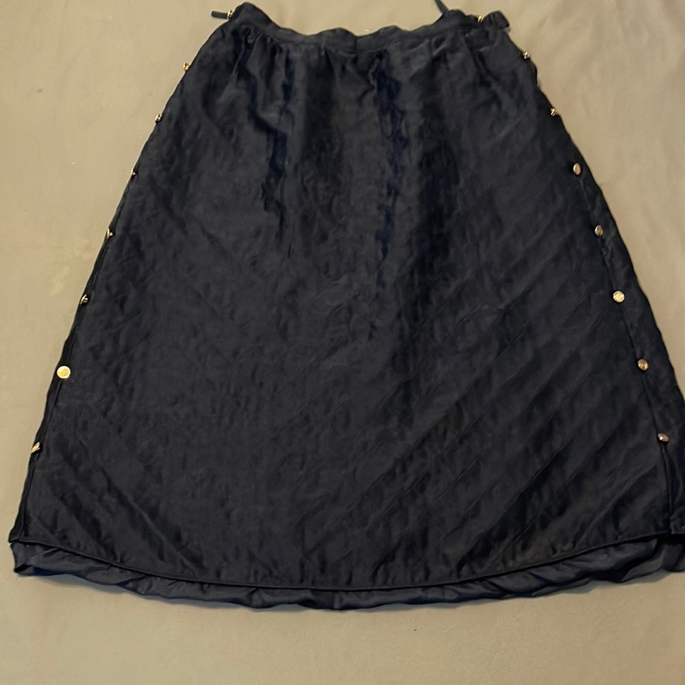 CHANEL Boutique Buttoned Black color silky Velvet size 40” ( U.S M) Womens SKIRT